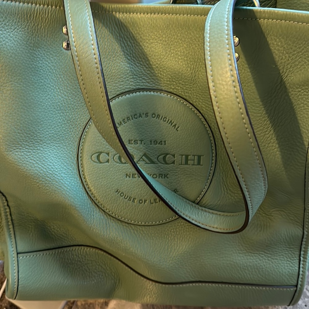 Coach Green Leather Tote
